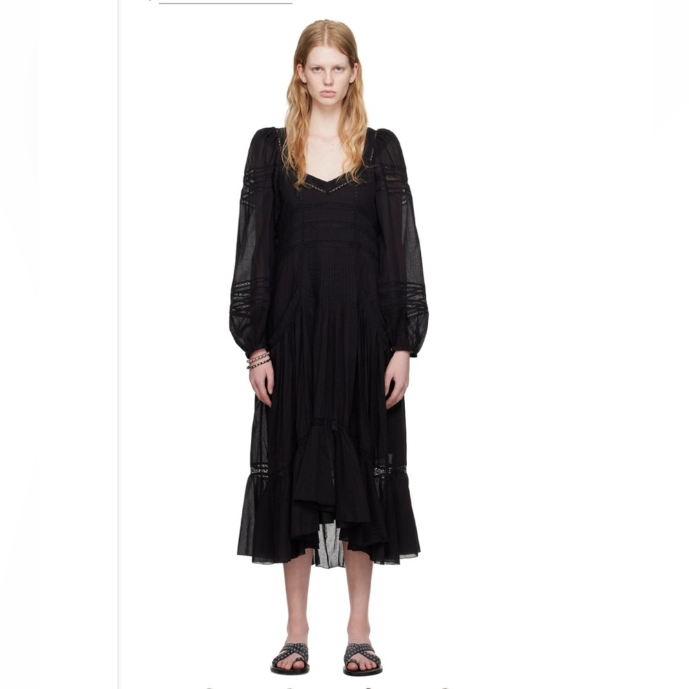 Isabel Marant Etoile Black Melia Midi Dress
